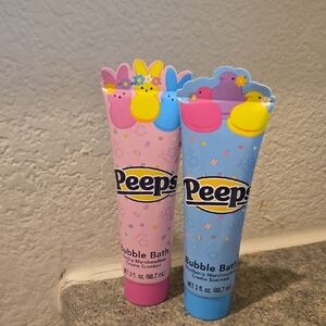 Peeps Kids Bubble Bath Duo — Pink & Blue Marshmallow Scented Set of 2 New